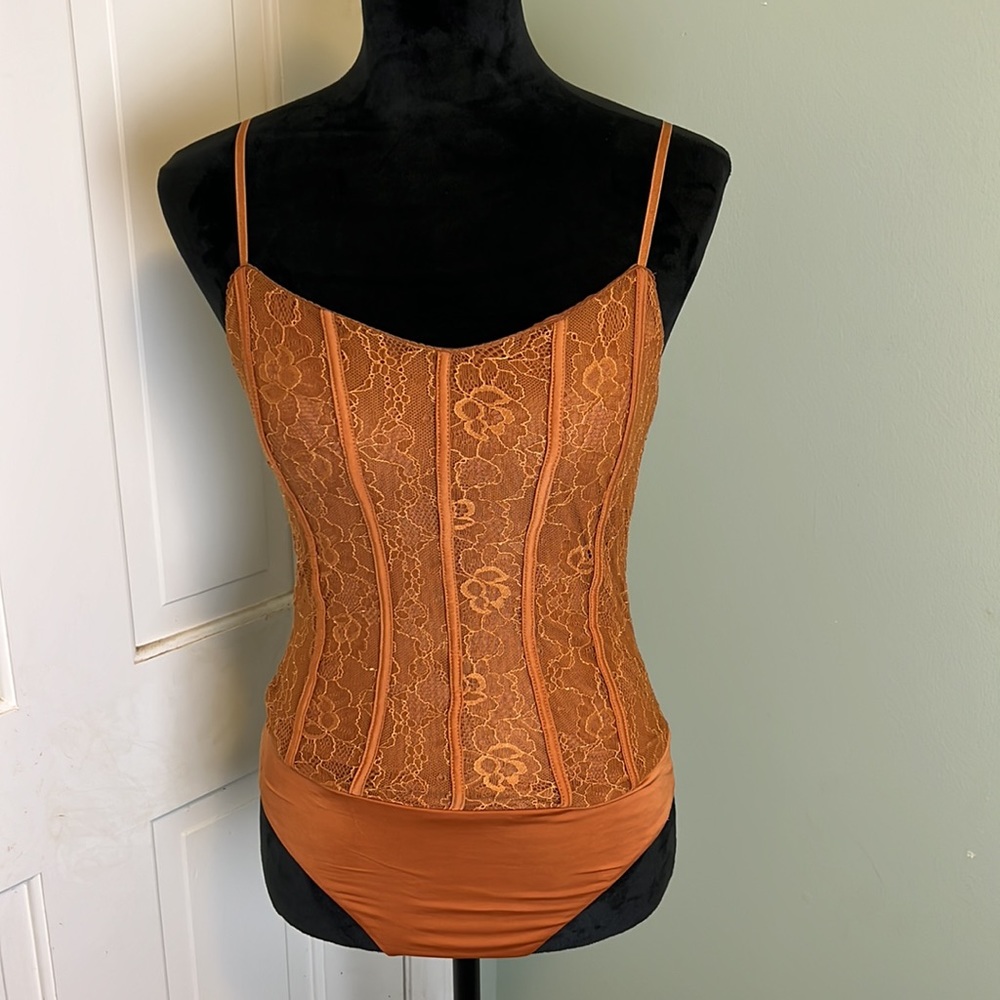 NWT Afrm Corset lace thong bodysuit, Size Small